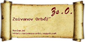 Zsivanov Orbó névjegykártya